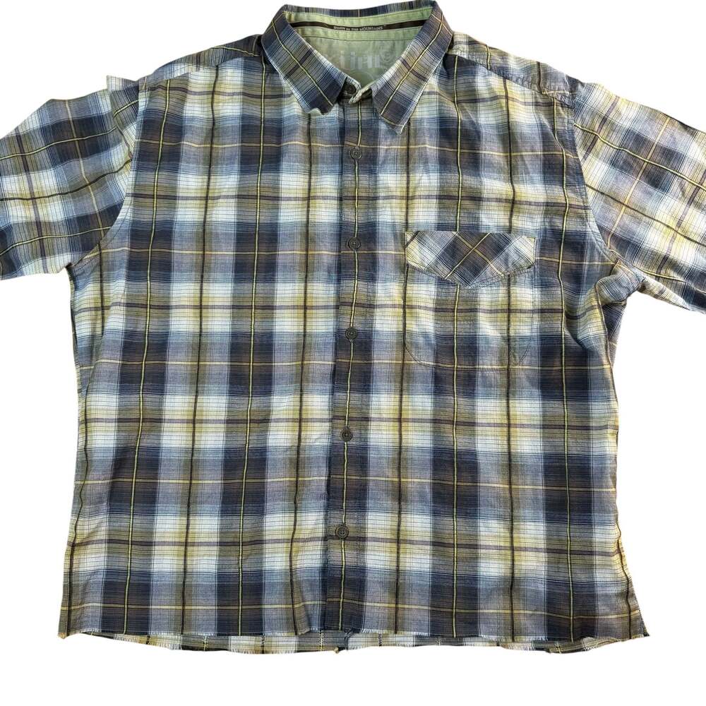 Kuhl Men's Plaid Short Sleeve Button Front Shirt Medium Brown Gray